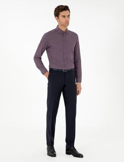 Тканевые брюки узкого кроя темно-синего цвета - Cacharel фото 3