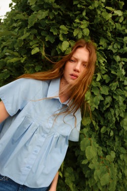 Camisa de popelina con pliegues - H&m фото 4