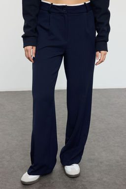 TRENDYOLMILLA Siyah Kemer Detayl? Wide Leg/Genis Paca Dokuma Pantolon TWOAW24PL00341 фото 3