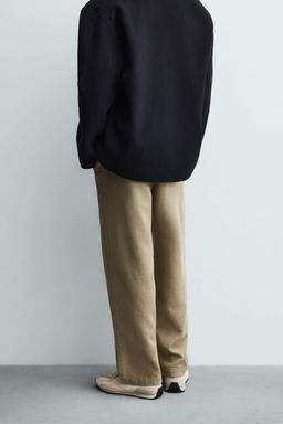 PANTAL?N RELAXED FIT ESTRUCTURA / Tostado - Zara фото 3