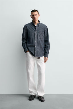 RELAXED FIT DENIM SHIRT - Zara фото 10