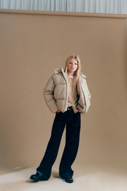 SHINY PUFFER JACKET WITH FAUX FUR LINING - Zara фото 9