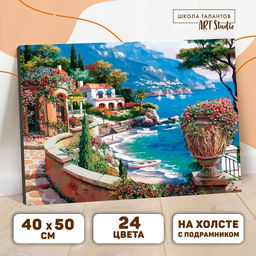 Картина по номерам на холсте с подрамником Набережная 40 50 см