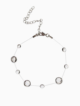 Браслет на леске «Капля росы», былый в серебре