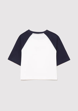 New York Bask?l? Ekru Tisort - Mavi фото 2