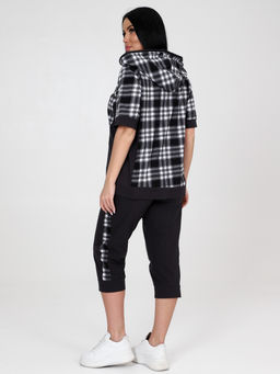 269 ДОМАШНИЙ КОСТЮМ (бриджи) (Графит/чёрно-белая клетка) - А-дина фото 5