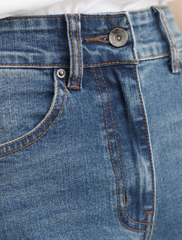 Джинсы клеш от колена из эластичного денима - Vilatte фото 4