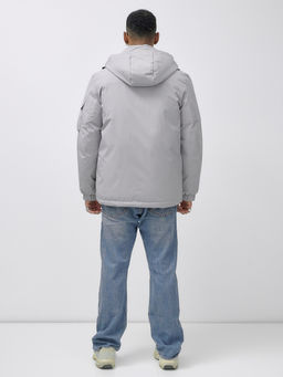 Куртка спортивная мужская зимняя с капюшоном светло-серого цвета 3222SS - Wonderrman фото 5