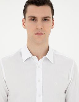 Beyaz Slim Fit Uzun Kollu G_mlek - Pierre cardin фото 2