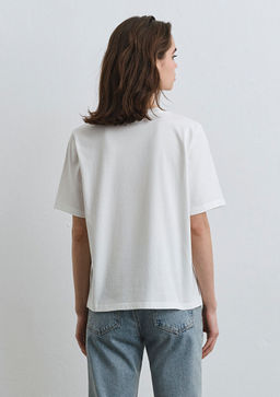 Napoli Bask?l? Beyaz Tisort - Mavi фото 4