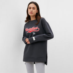 Свитшот женский удлинённый с начёсом MIST Cozy style, цвет графит, размер 44