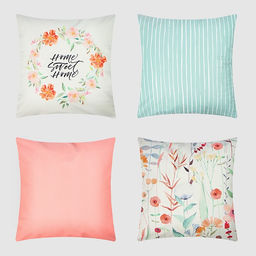 Набор декоративных наволочек Flowers - 4 шт, 40х40 см, велюр