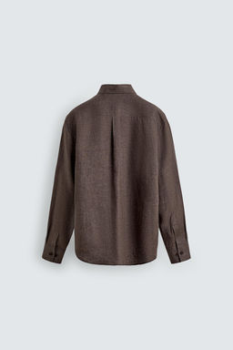 CAMISA REGULAR FIT 100% LINO / Marr?n vigor? - Zara фото 8