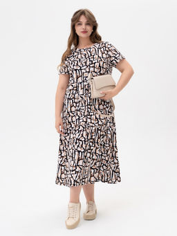 Платье хлопок 100%,бело-бежевое