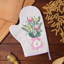 Варежка-прихватка Доляна Букет 20х28 см, 35% хл, 65% пэ, ватин 250 г/м2