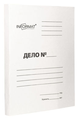 Цена за 10 шт. Папка-обложка без скоросшивателя INFORMAT ДЕЛО А4 белый немелов. картон 320 г/м2