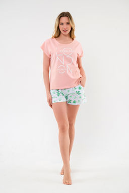 Пижама женская из футболки и шорт из кулирки Алиса розовый - Амадэль фото 2
