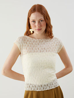 Bisiklet Yaka Dantelli Kad?n Bluz