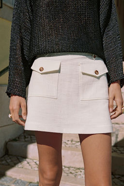 FALDA PANTAL?N TEJIDO R?STICO / Crudo - Zara фото 2