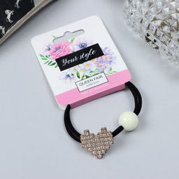 Цена за 6 шт. Резинка для волос «Нонна», сердце, 5 см