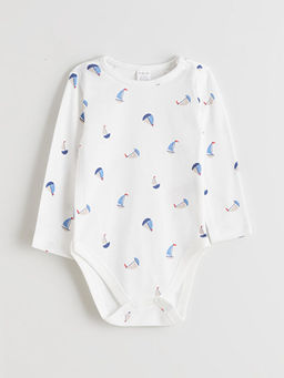 Bisiklet Yaka Bask?l? Erkek Bebek ??t??tl? Body