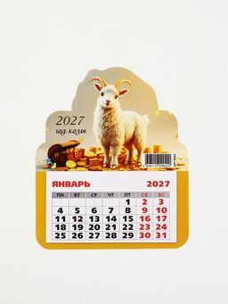Цена за 2 шт. Календарь 2027, на магните, фигурный «Денежный козлик»
