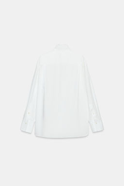 CAMISA POPEL?N BOTONES ZW COLLECTION / Blanco - Zara фото 8