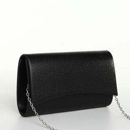 Сумка-клатч женская вечерняя на магните, на цепочке, мерцающая, чёрная