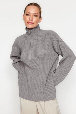 More Sustainable Antrasit Triko Kazak TWOAW24KZ01119 - Trendyolmilla фото 10