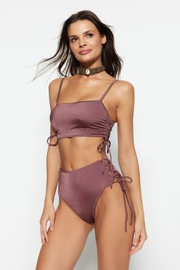 TRENDYOLMILLA Siyah Biyeli Yuksek Bel Hipster Bikini Alt? TBESS22BA0044  фото 2
