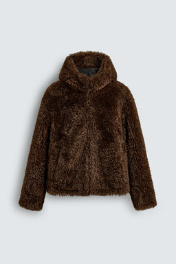 FAUX FUR HOODIE JACKET