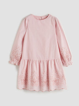 Bisiklet Yaka Nak??l? K?z ?ocuk Elbise