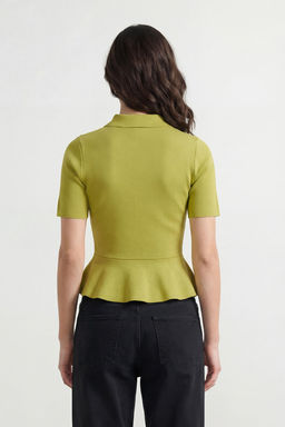 Murdum Peplum/Belden Oturmal? Dugme Detayl? Triko Bluz TWOSS26BZ00158 - Trendyolmilla фото 8