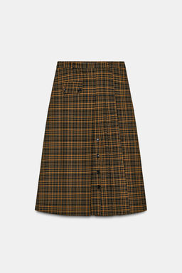 ZW COLLECTION CHECK MIDI SKIRT - Zara фото 6