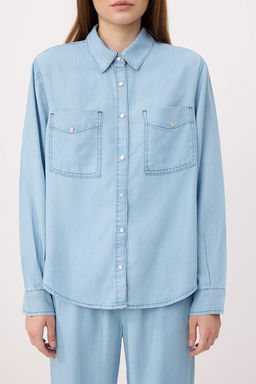 Mavi Oversize/Genis Kesim More Sustainable %100 Tencel Gomlek TWOSS26GO00119