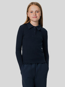 Поло для девочек синее