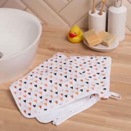 Полотенце детское Сердечки 50*90см,100% хл, муслин 105 гр/м2, махра 300гр/м2 - Крошка я фото 6