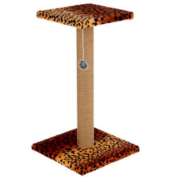 Когтеточка «Столбик» с площадкой и игрушкой, 30×30×56 см, джут, микс цветов