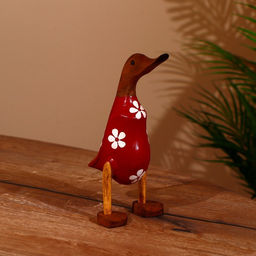 Сувенир «Утка в цветочек», 25 см, дерево