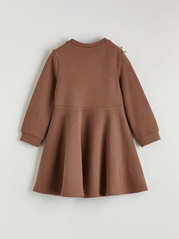 Bisiklet Yaka Bask?l? K?z ?ocuk Elbise