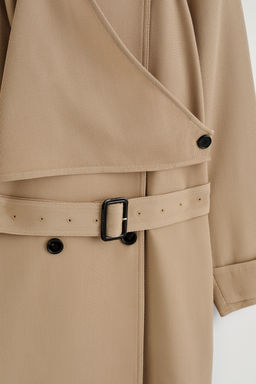 GABARDINA DE TWILL DE LANA CRUZADA
