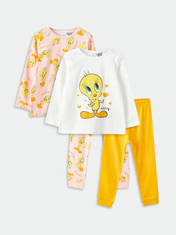 Tweety Bask?l? K?z Bebek 2li Pijama Tak?m?