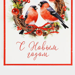 Коробка подарочная новогодняя складная «Снегири», 30 х 20 х 9 см