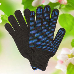 4018M Перчатки рабочие хб 10 класс с ПВХ ТОЧКА ЛЮКС ЧЕРНЫЕ