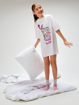 ACOOLA / Ночная сорочка детская для девочек Chad2 белый  фото 2