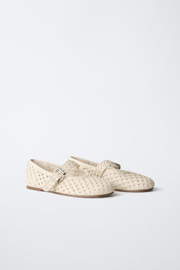 BAILARINA EFECTO RAFIA / Blanco Crudo - Zara фото 2