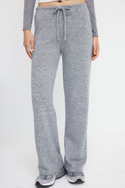 Antrasit Yumos Wide Leg/Genis Paca Baglama Detayl? Esnek Orme Pantolon TWOAW26PL00025