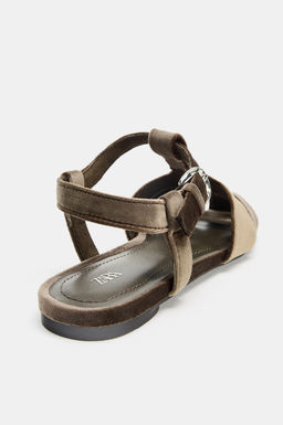 SANDALIA CANGREJERA EFECTO TERCIOPELO / Marr?n - Zara фото 6