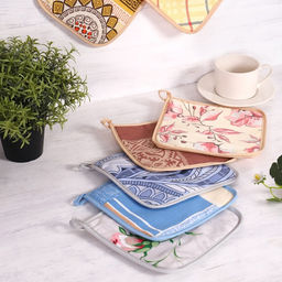 Цена за 5 шт. Прихватка 18×18 см, бязь 140 г/м², 100% хлопок, МИКС