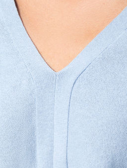 VILATTE / Джемпер фактурной вязки с проймой летучая мышь из хлопка с вискозой  фото 2